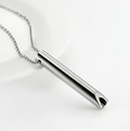 Stainless Steel Necklace With Whistle Pendant To Regulate Breathing And Relieve Stress