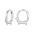 Dachshund Hoop Earrings 925 Sterling Silver