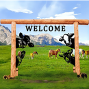 Farm Peeping Animal Metal Art