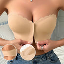Seamless Front Closure Strapless Bandeau Bra